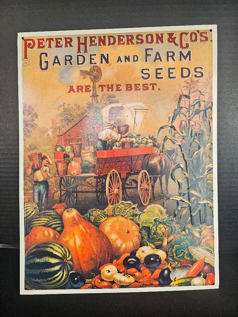 Antique Style Peter Henderson Seeds Metal Sign Rustic Farmhouse Kitchen Wall Art